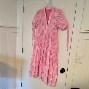 Pink Gingham English Factory Women's Tiered Dress